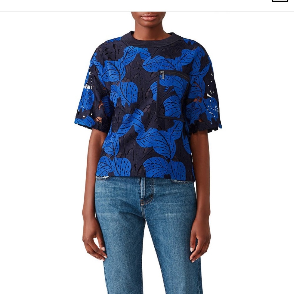 Lace Leaf Pattern Top